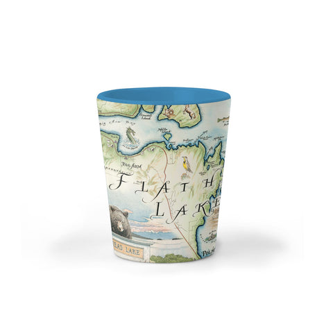 Flathead Lake Map Ceramic Shot Glass