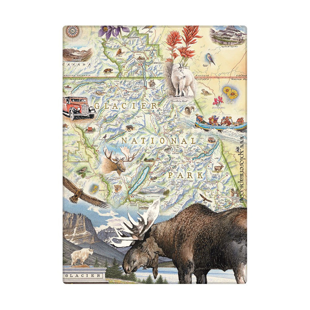 Glacier National Park Map Magnets