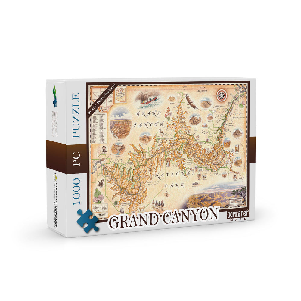 Grand Canyon National Park Map Jigsaw Puzzle - 1000 Pieces