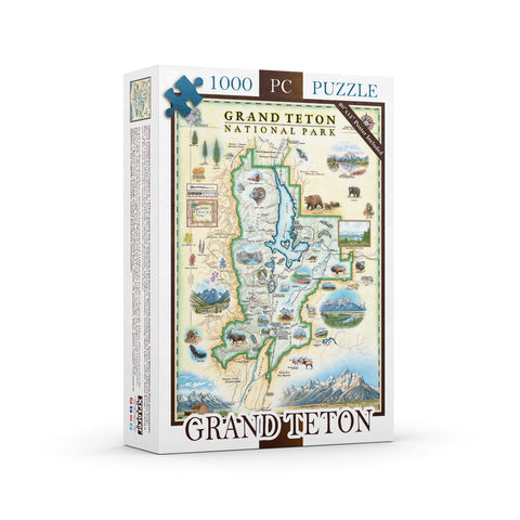 Grand Teton National Park Map Jigsaw Puzzle - 1000 Pieces