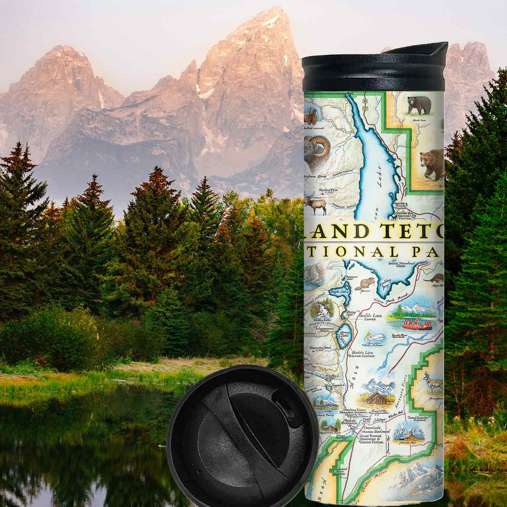 Grand Teton National Park Map Travel Drinkware