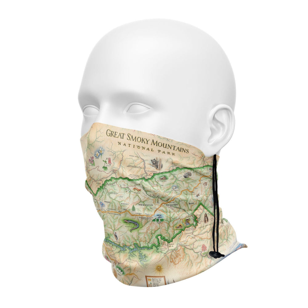 Great Smoky Mountain National Park Map Neck Gaiter