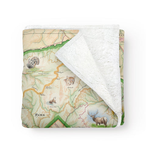 Great Smoky Mountains National Park Map Fleece Blanket
