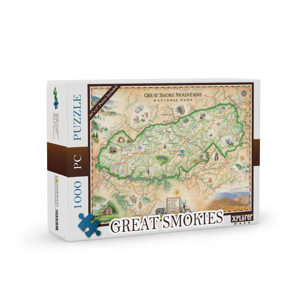 Great Smoky Mountains National Park Map Jigsaw Puzzle  - 1000 Pieces