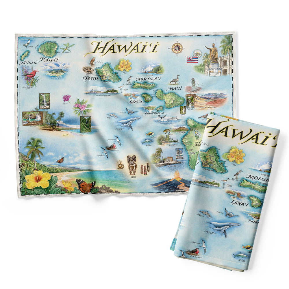 Hawai'i State Map Kitchen Towel