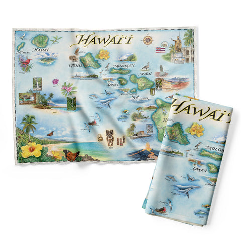 Hawai'i State Map Kitchen Towel