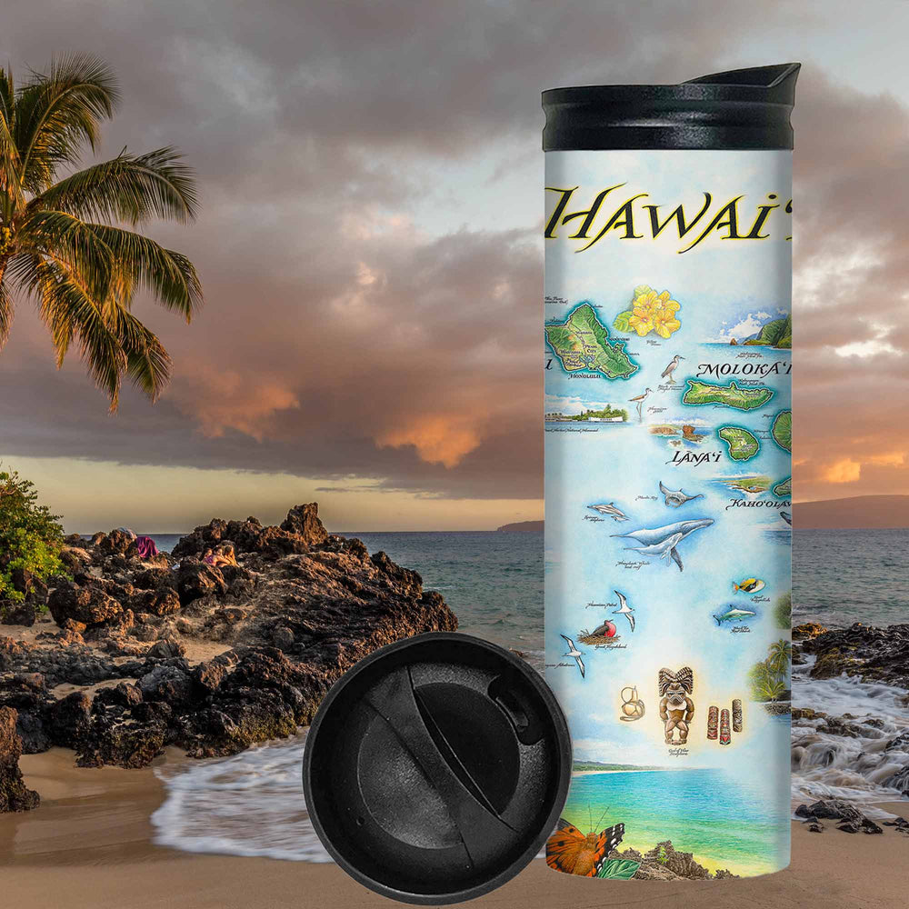 Hawai'i State Map Travel Drinkware
