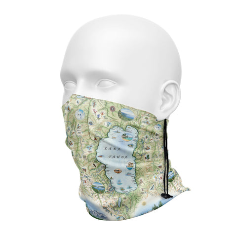 Lake Tahoe Map Neck Gaiters