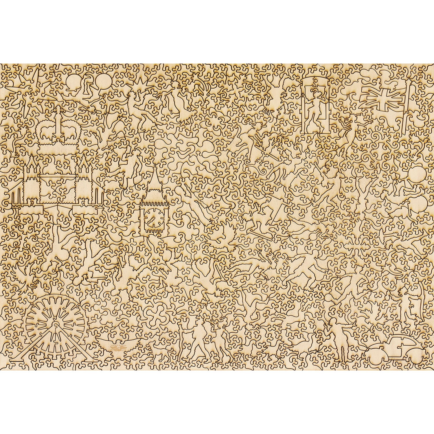 London City Map Wood Puzzle Back