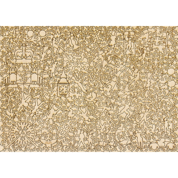 London City Map Wood Puzzle Back