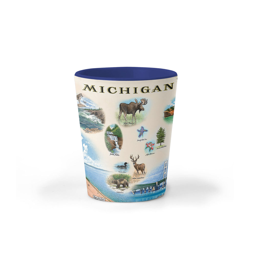 Michigan State Map Ceramic Shot Glass