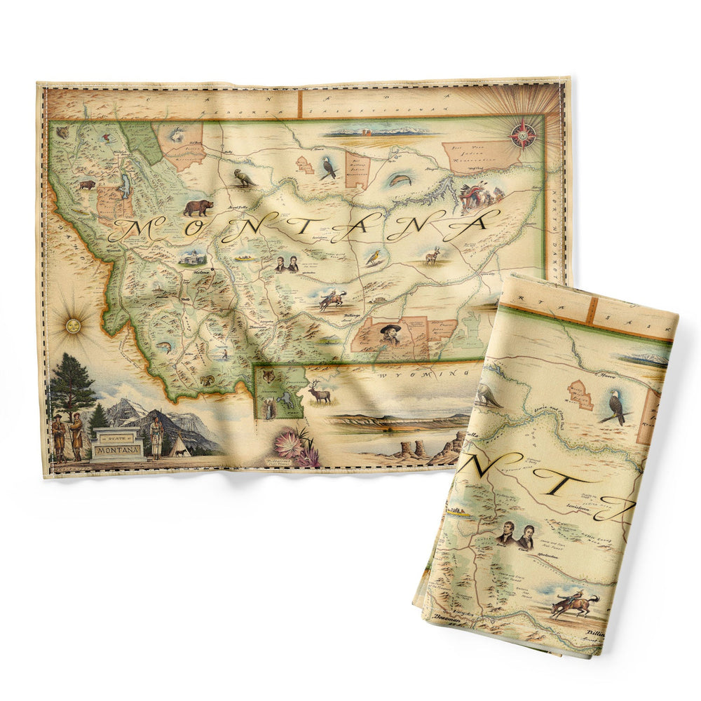 Montana State Map Kitchen Towel