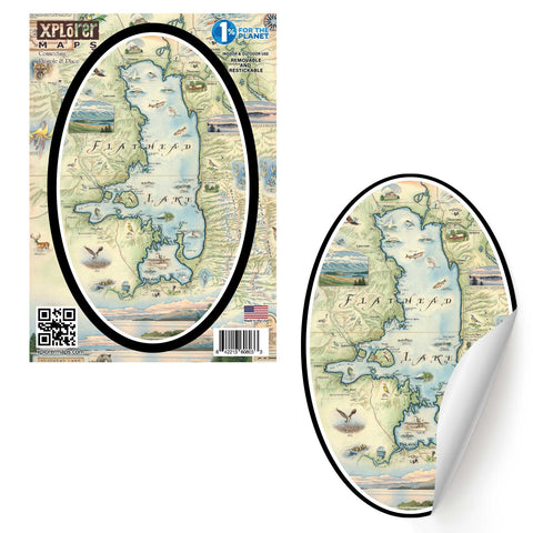 Montana's Flathead Lake Map Sticker