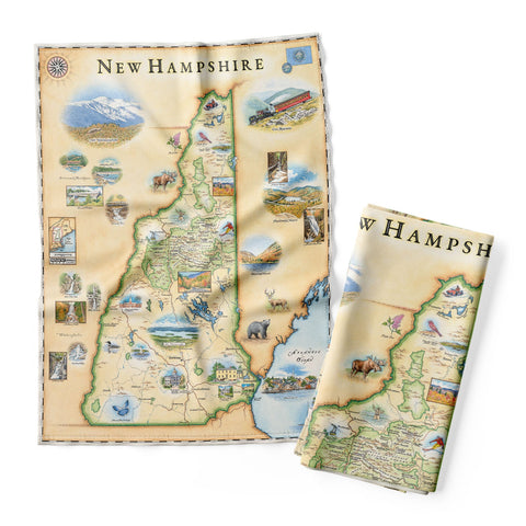 New Hampshire State Map Kitchen Towel
