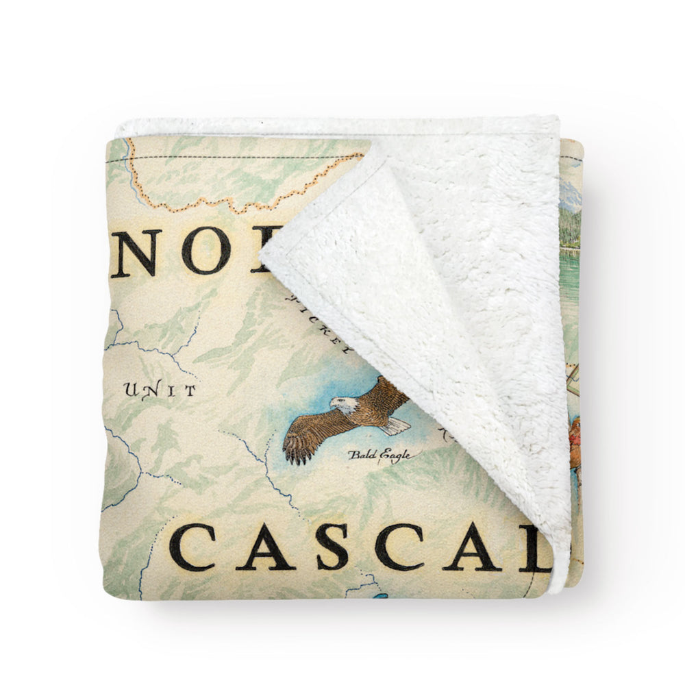 North Cascades National Park Map Fleece Blanket