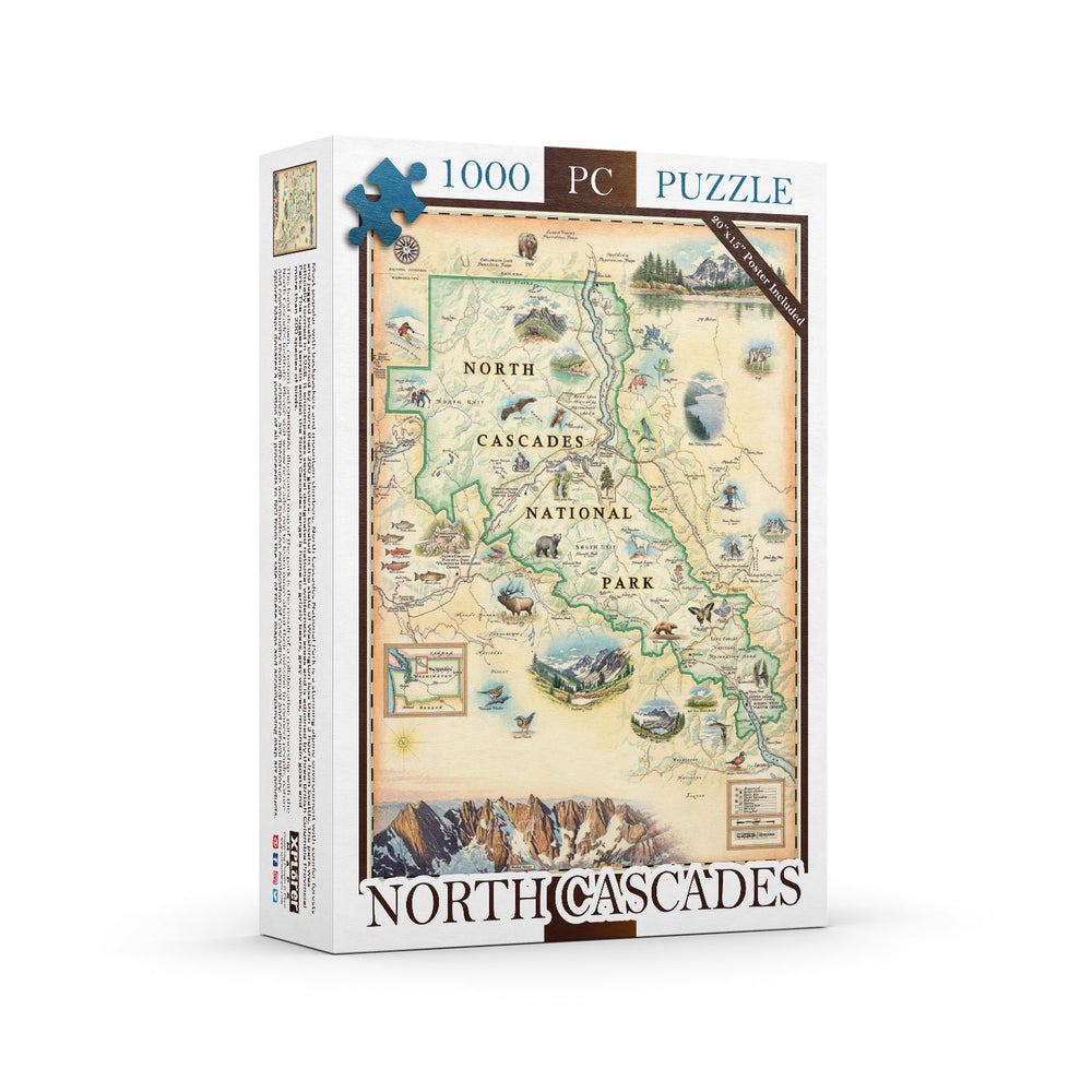 North Cascades National Park Map Jigsaw Puzzle - 1000 Pieces