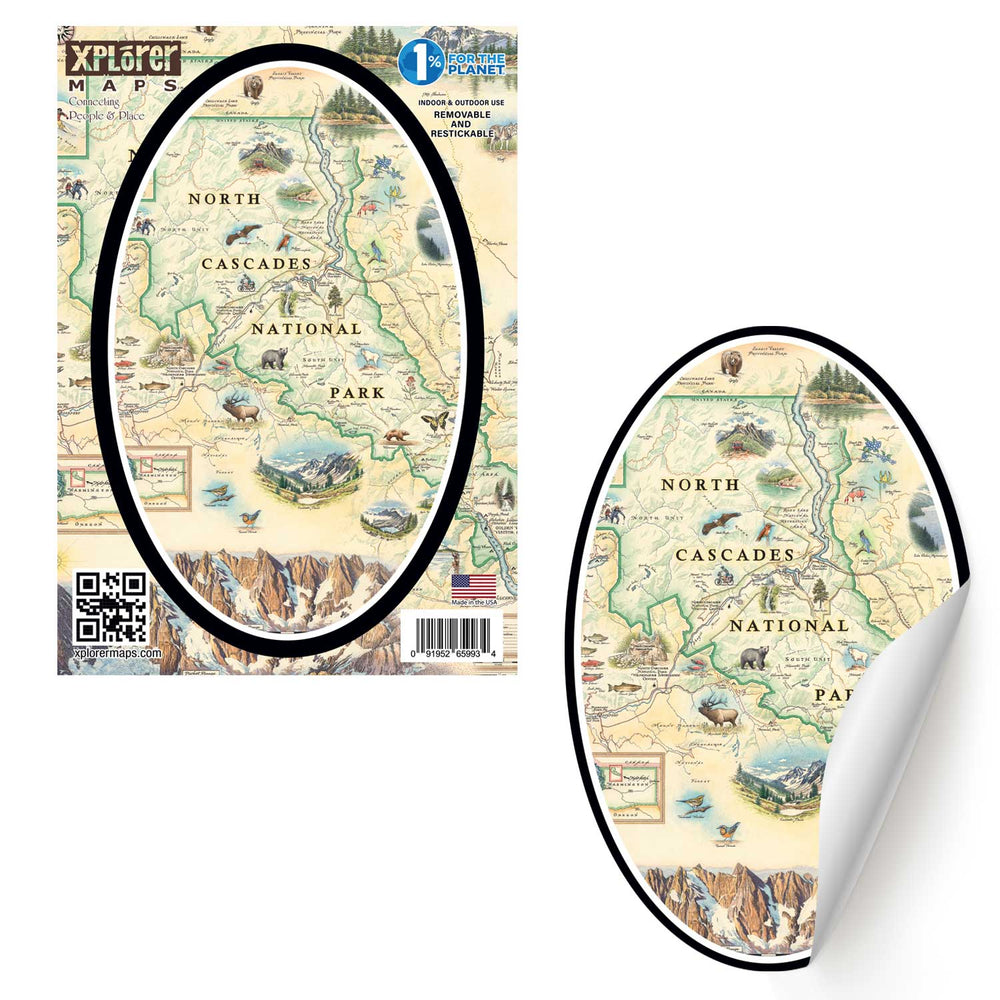 North Cascades National Park Map Sticker
