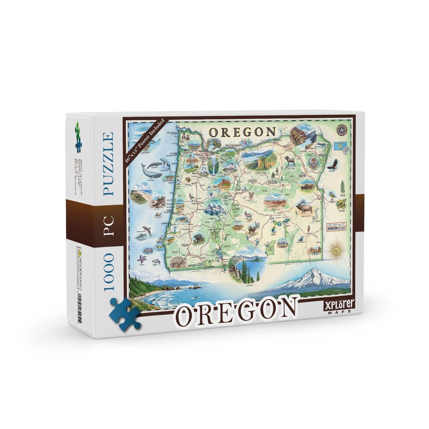 Oregon State Map Jigsaw Puzzle - Xplorer Maps