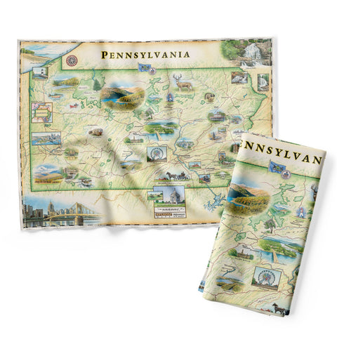Pennsylvania State Map Kitchen Towel