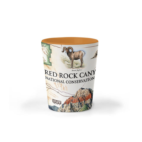 Red Rock Canyon National Conservation Area Map Ceramic Shot Glass