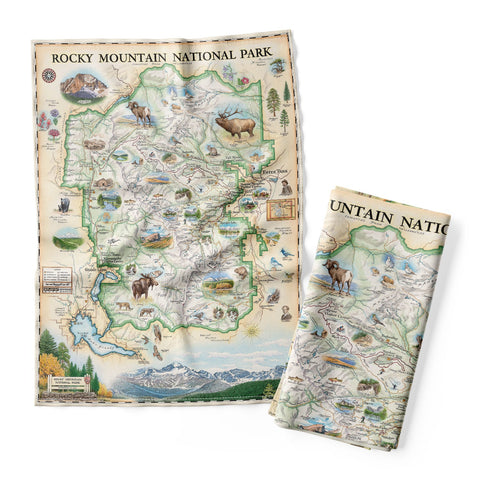 Rocky Mountain National Park Map Kitchen Towel