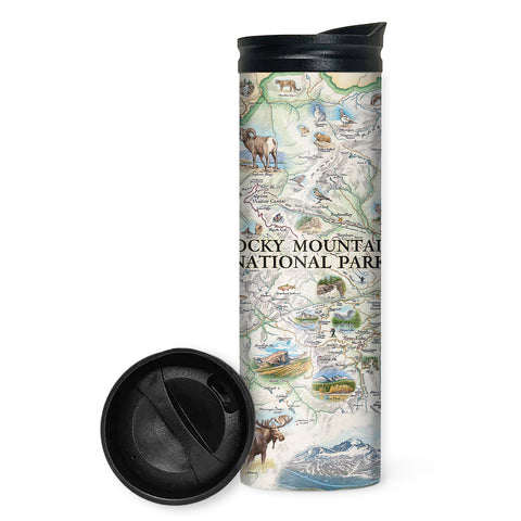 Rocky Mountain National Park Map Travel Drinkware