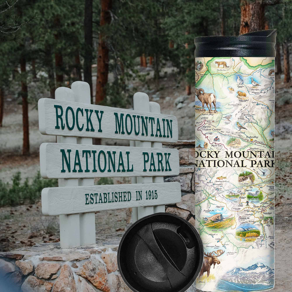 Rocky Mountain National Park Map Travel Drinkware