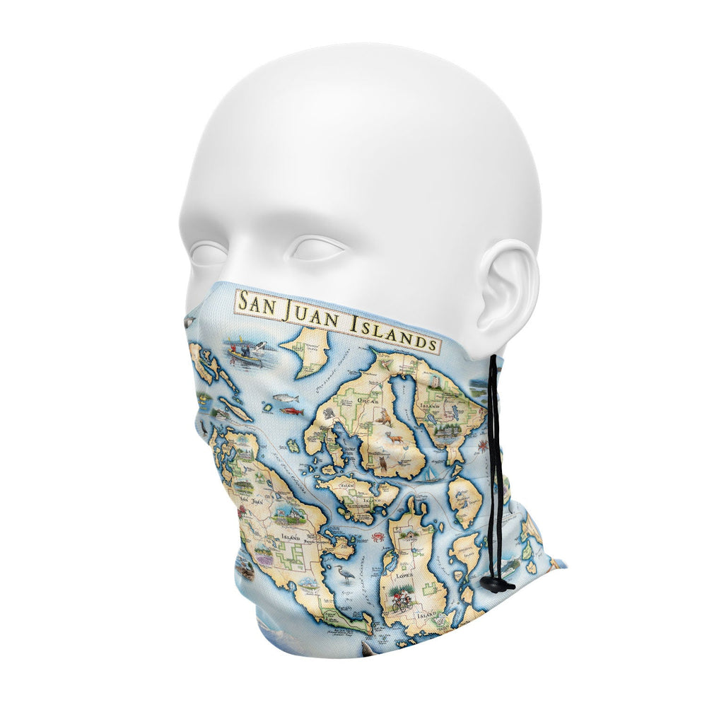 San Juan Islands Map Neck Gaiters