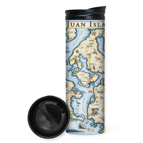 San Juan Islands Map Travel Drinkware