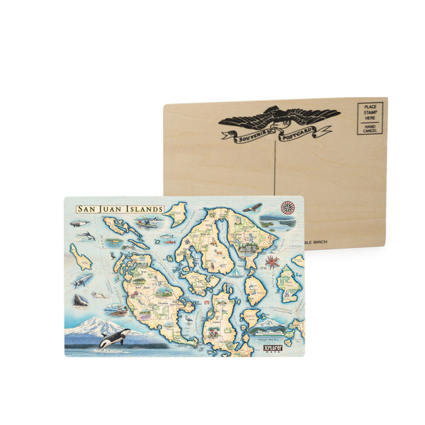 San Juan Islands Wood Postcard