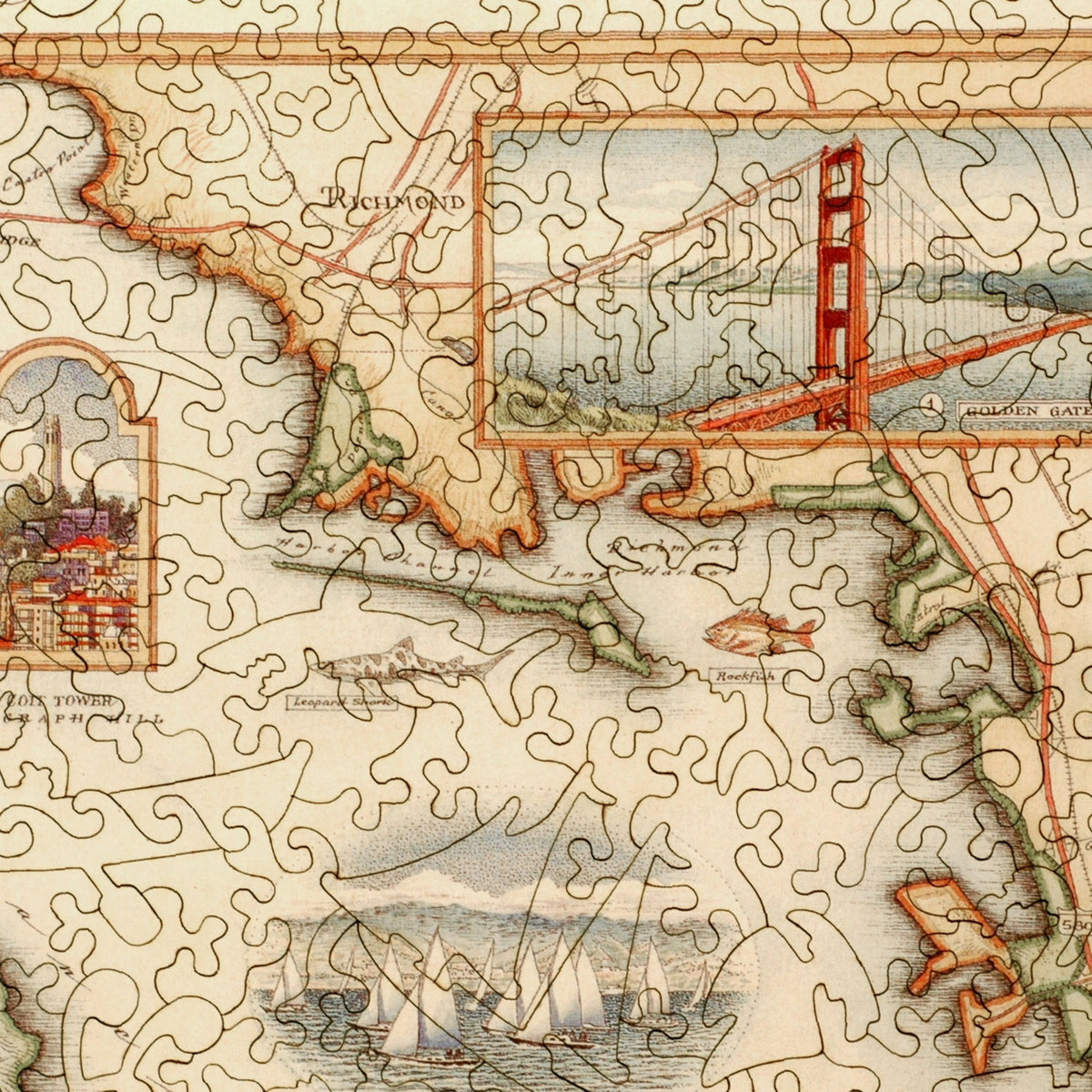 San Francisco Bay Map Wood Puzzle Xplorer Maps