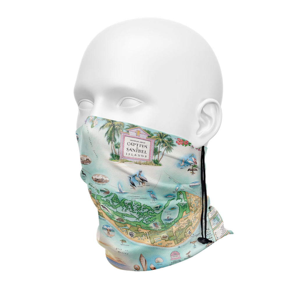 Sanibel & Captiva Islands Map Neck Gaiters