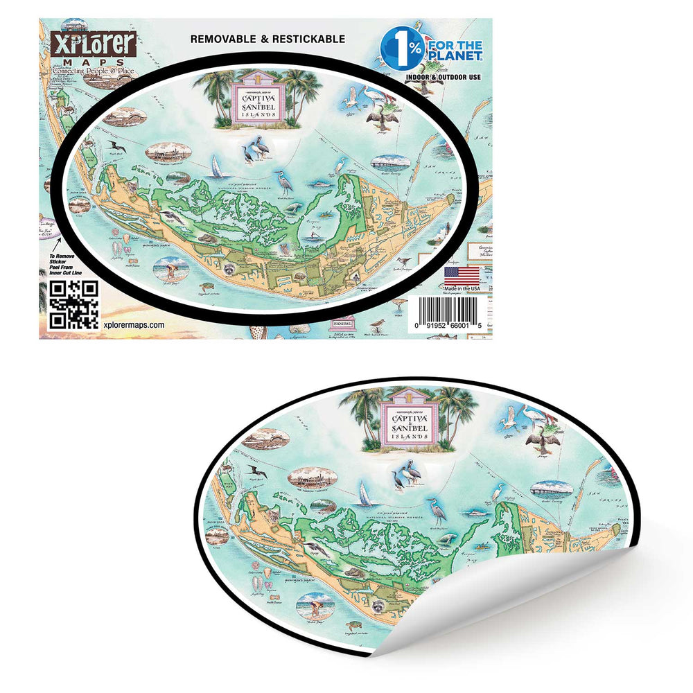 Sanibel & Captiva Islands Map Sticker