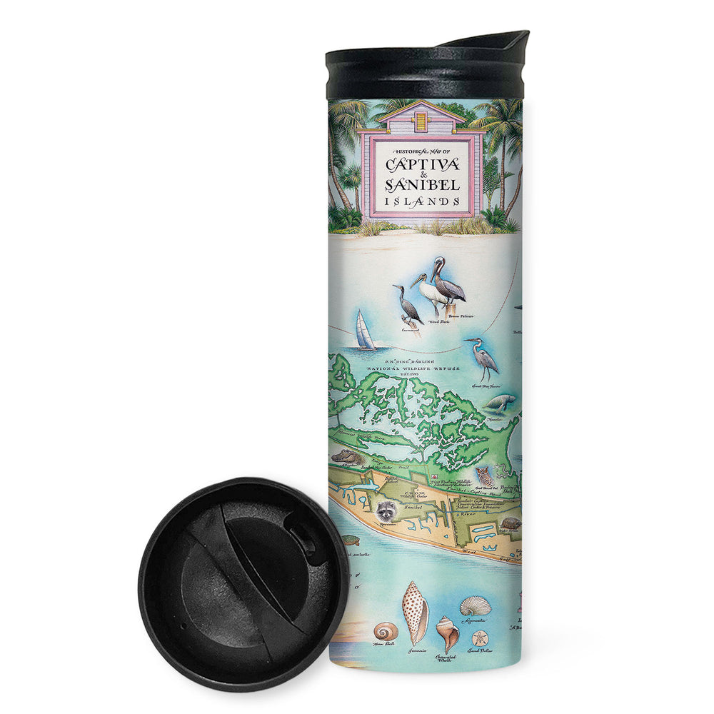 Sanibel & Captiva Islands Map Travel Drinkware