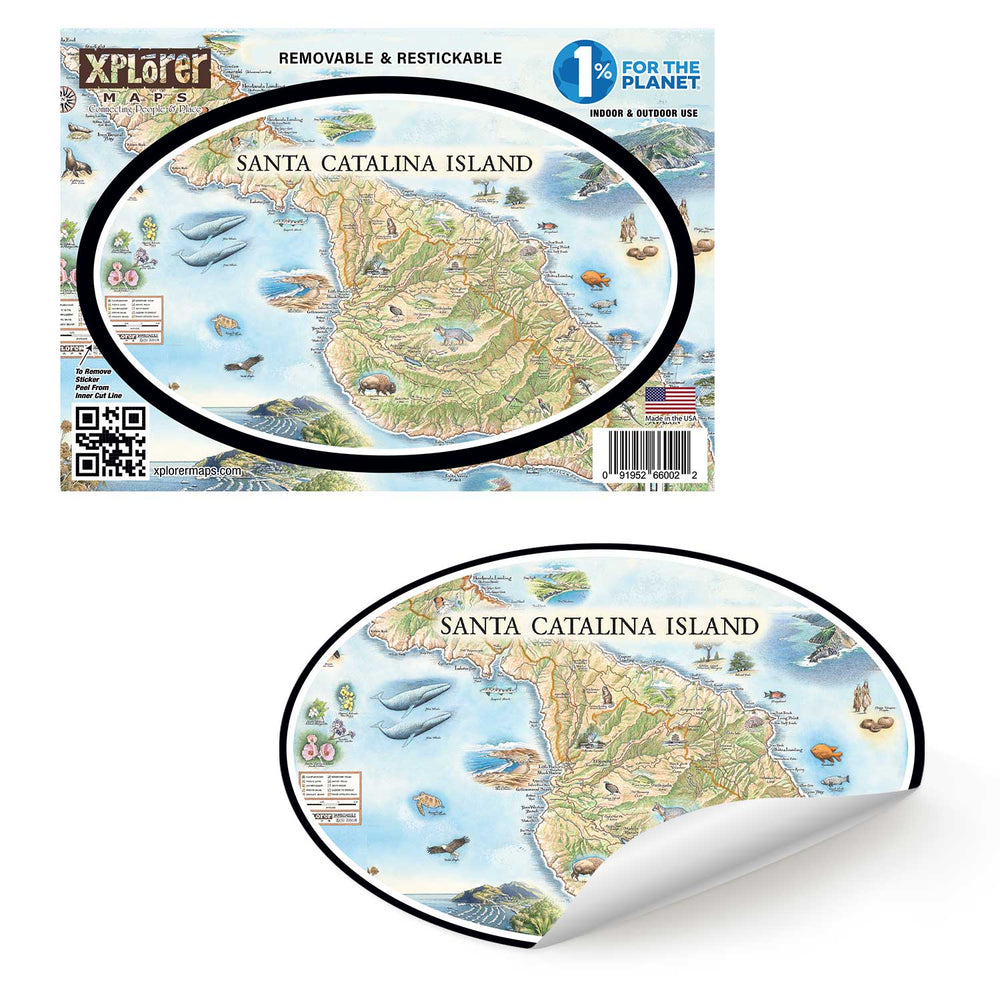 Santa Catalina Island Map Sticker