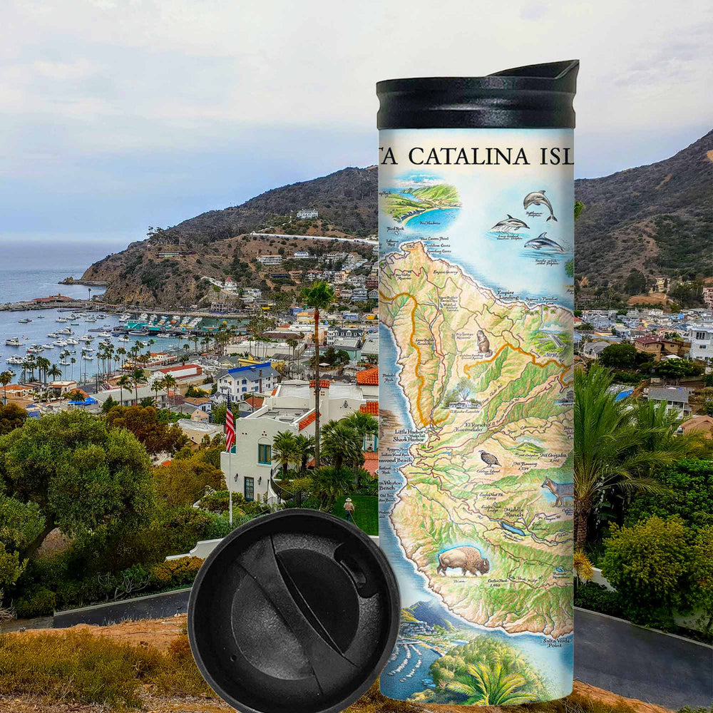 Santa Catalina Island Map Travel Drinkware