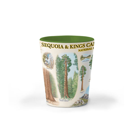 Sequoia & Kings Canyon Map Ceramic Shot Glass