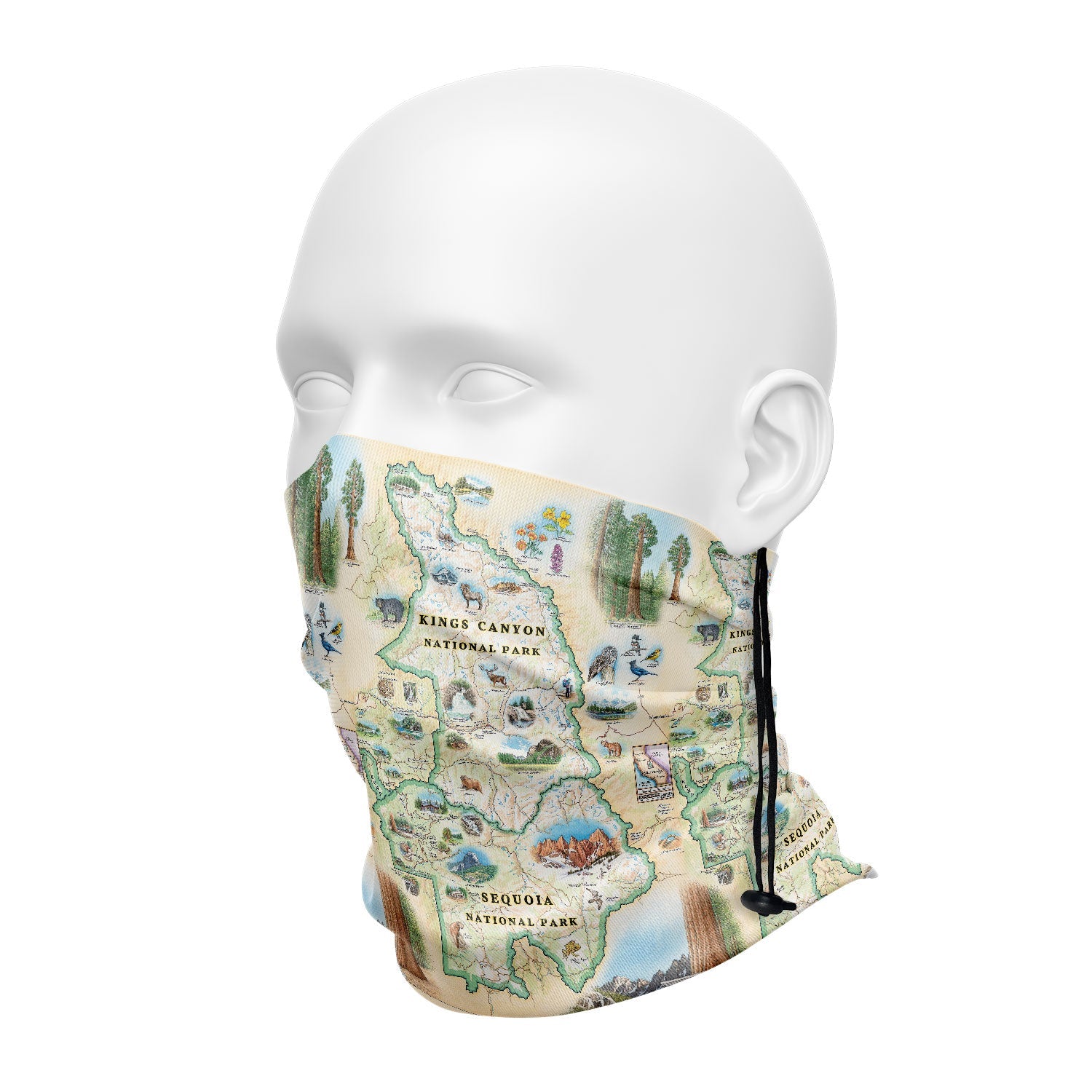 Sequoia & Kings Canyon Map Neck Gaiters