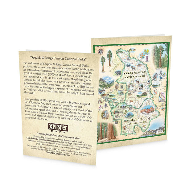 Sequoia & Kings Canyon Notecards - Set of 12 - Xplorer Maps