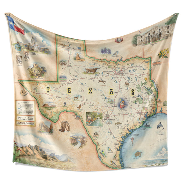 Texas State blanket with beautiful map of the state.