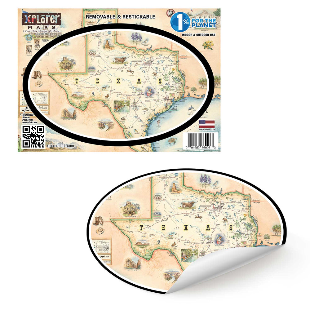 Texas State Map Sticker