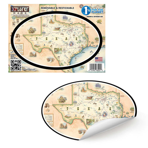 Texas State Map Sticker