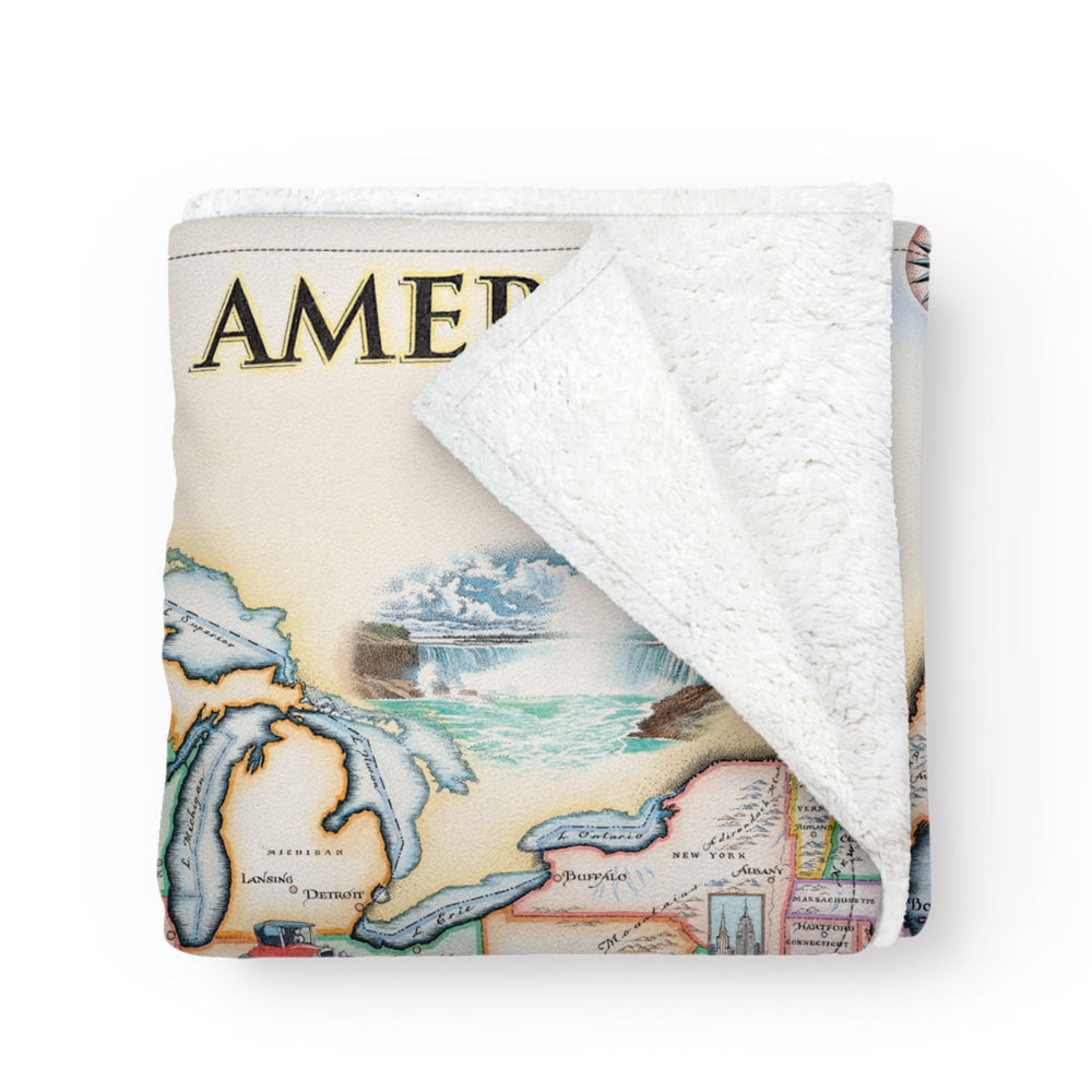 USA Map Fleece Blanket
