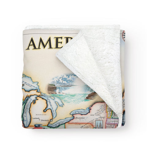 USA Map Fleece Blanket