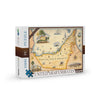United Arab Emirates Map Jigsaw Puzzle by Xplorer Maps. Features illustrations of Abu Dhabi, Dubai, and Oman. The puzzle also highlights camels, treasures, sharks, fish, boats, and wild horses. 