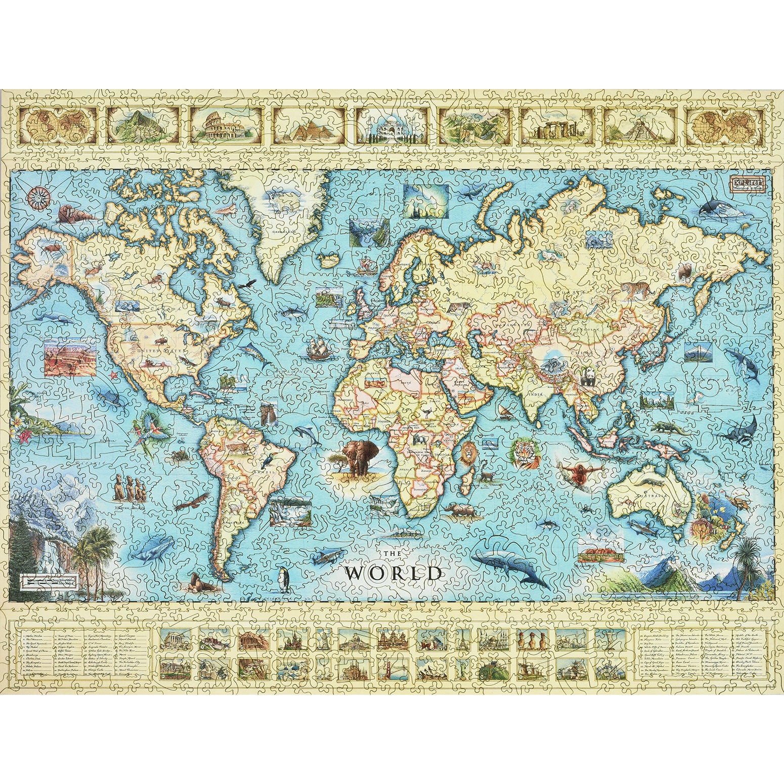 World Map wooden jigsaw puzzle
