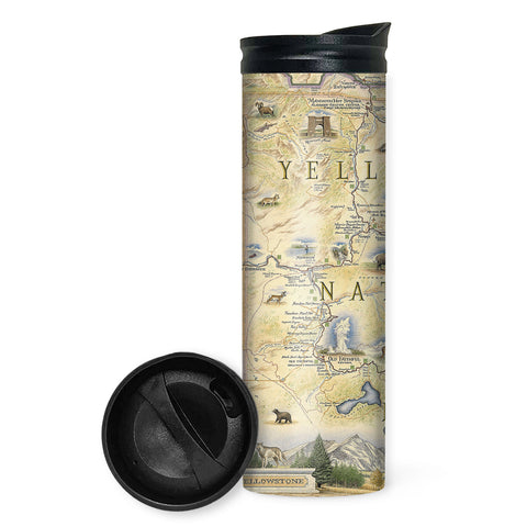 Yellowstone National Park Map Travel Drinkware