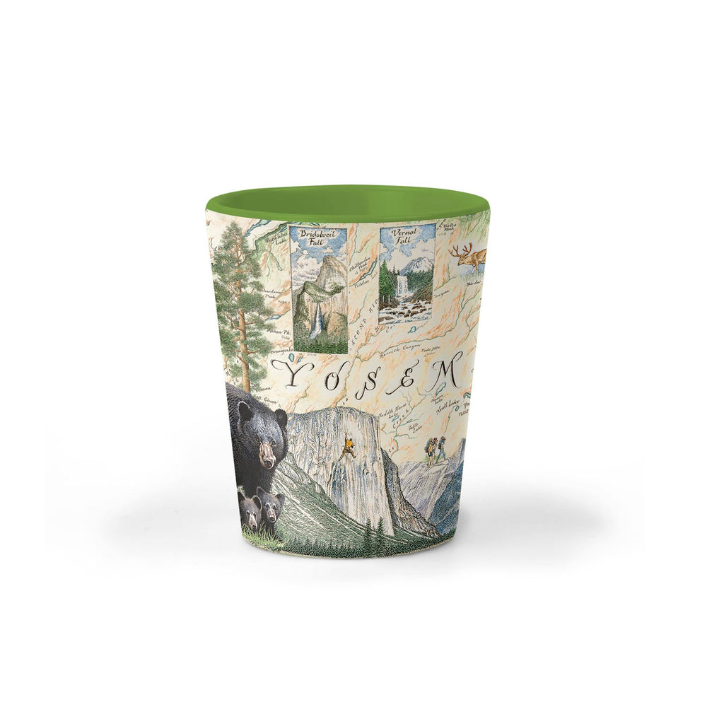 Yosemite National Park Map Ceramic Shot Glass