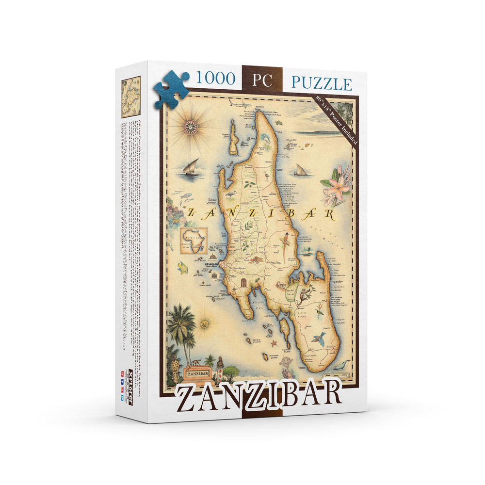 Zanzibar Map Jigsaw Puzzle - 1000 Pieces