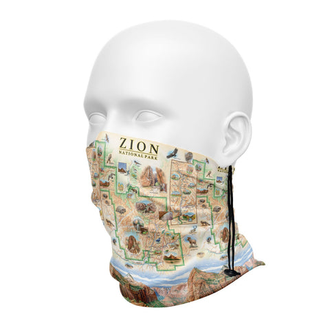 Zion National Park Map Neck Gaiters